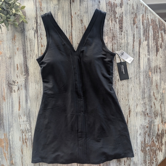 Abercrombie & Fitch YPB sculptLUX V-Neck Mini Dress Skort Women's Large Black - Picture 4 of 11